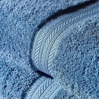 Christy Renaissance 4 Piece Blue Towel Set | 100% Egyptian Cotton | Luxury Bathroom Towels | Soft and Super Absorbent | 675 GSM | 2 Bath 2 Hand | Denim