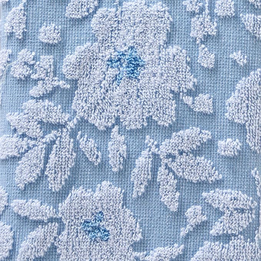 SKL Home Floral Jacquard Hand Towel Set, Sky Blue, 2 Count