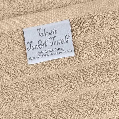 Classic Turkish Towels CTT - Luxury 3 Piece Jumbo Bath Sheets, 100% Turkish Cotton, Absorbent & Ultra Comfy Bath Towel Sheets for Hotels & Spa | 40"x65" (Almond Beige)