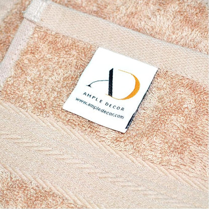 Ample Decor 100% Cotton 6 Piece Bathroom Towels Set, 2 Bath Towels, 2 Hand Towels, 2 Washcloths, Quick Drying - Beige Towel Sets