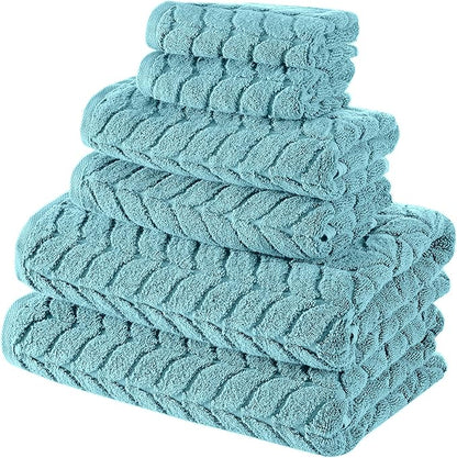 Turkish Cotton Ultra-Soft Plush Absorbent Quick Dry Bathroom Towel Set, Made in Turkey (Mint Green, 2 pcs Bath Towel Set)