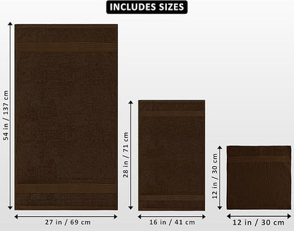Utopia Towels - Premium Towel Set, Light Brown - 2 Bath Towels, 2 Hand Towels, and 4 Washcloths - 700 GSM Ring Spun Cotton Highly Absorbent Towels for Bathroom, Shower Towel, (8 Pieces)