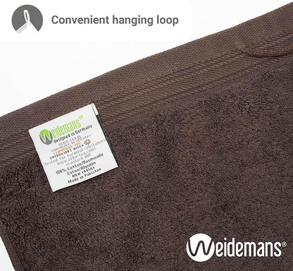 100% Cotton Washcloths Set 13” x 13” | Chocolate Towels | Set of 6 Ultra Soft and Highly Absorbent Washcloths Sets for Bathroom, Gym, Hotel, Spa | Machine Washable Face Towel