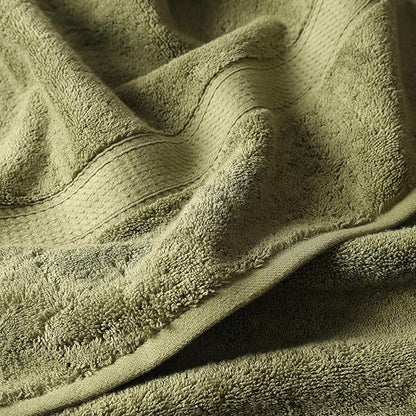 Superior Egyptian Cotton Pile 6 Piece Towel Set, Includes 2 Bath, 2 Hand, 2 Face Towels/Washcloths, Ultra Soft Luxury Towels, Thick Plush Essentials, Guest Bath, Spa, Hotel Bathroom, Forest Green