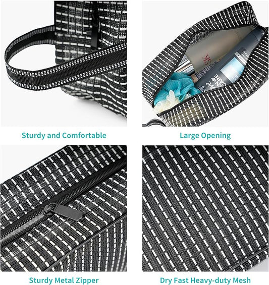 Mesh Shower Caddy Bag for Bathroom Gym Camping Portable Travel Mesh Toiletry Bag for Women Men