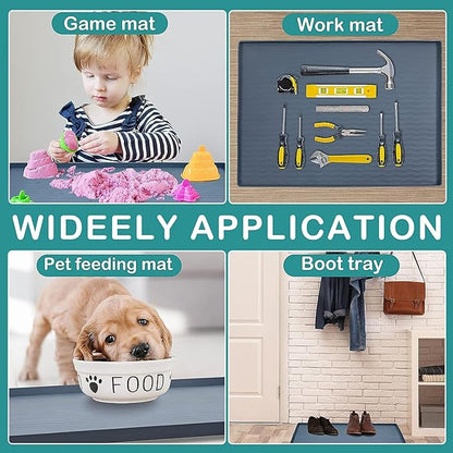 URMONA Waterproof Silicone Under Sink Mat 22'' x 22'' Shelf Liner for Kitchen and Bathroom, Cabinet and Counter Protector, Storage and Organizers, Litter Mat, Pet Cat Puppy Essentials(Brown)