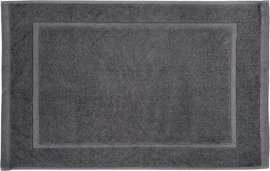 Lincoln & Palm 1-Piece Turkish Cotton Bath Mat - Soft, Plush, and Absorbent - 1000 GSM Thick Luxury Spa and Hotel Style - No Rubber Backing - Silver-Infused SILVERbac (1 Piece Bath Mat, Charcoal)
