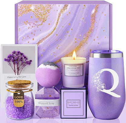 Birthday Gifts for Women Mom Best Friend, Unique Spa Gift Basket for Christmas, Valentine's Day, Mothers Day Gifts, Teen Girl Gifts, Bridal Shower Gifts, Bridesmaid Gifts (Q)