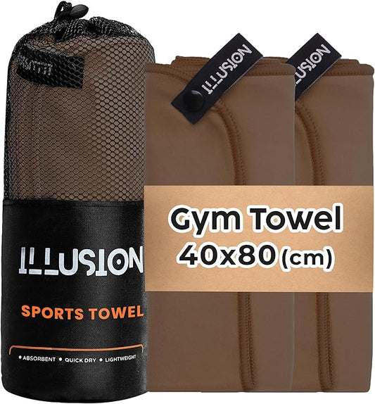 illusion Small Microfiber Gym Towels for Men and Women Active Sports (32" L x 16''W)-Lightweight Quick Dry Gym Towel for Sweat-Workout Towels Ideal for Yoga, Camping, Running, and Outdoor Activities