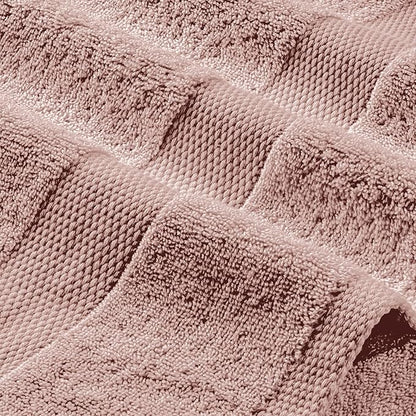 White Classic Pink Washcloths Set for Body and Face Towel, Cotton Wash Cloths Bulk 12 Pack, Spa Fingertip Wash Clothes 12x12 Inch, Soft Absorbent Gym Towels
