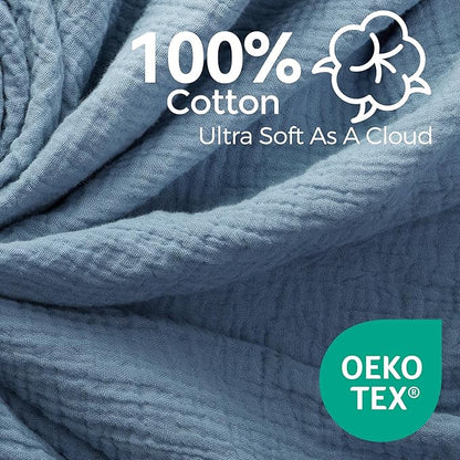 Momcozy Soft & Absorbent Baby Washcloths - 4 Layer Design| Medium Thickness| Premium Cotton for Newborns' Skin-Great for Bathing, Wiping & on-The-go Use, Shower Gift and Essential(5 Pack, 10x10 inch)