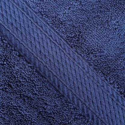 Superior Egyptian Cotton Pile Bath Towel Set of 4, Ultra Soft Luxury Towels, Thick Plush Essentials, Absorbent Heavyweight, Guest Bath, Hotel, Spa, Home Bathroom, Shower Basics, Navy Blue