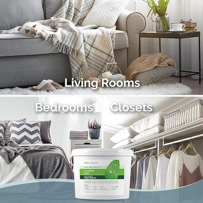 SMELLS BEGONE 1-Gallon Odor Absorber Gel - Air Freshener & Odor Eliminator for Homes, Garages & Commercial Buildings - Industrial Size - Calming Rain Scent