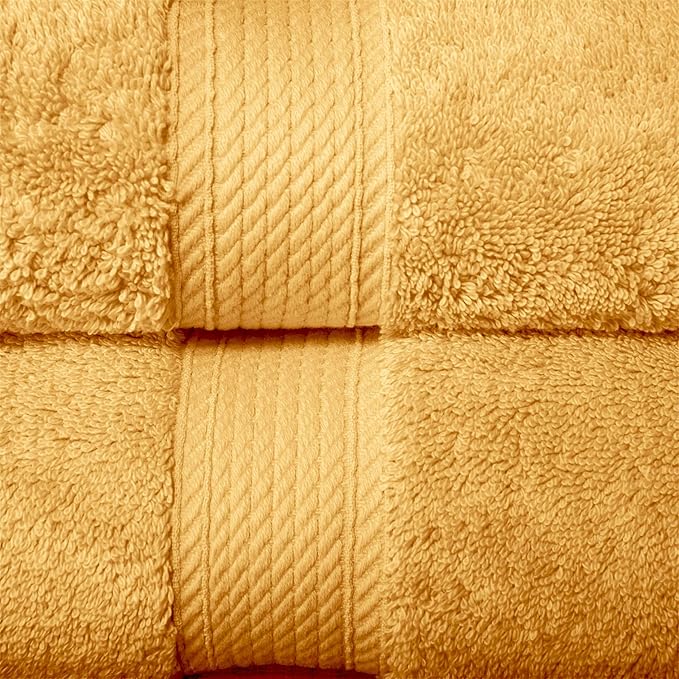BLUENILEMILLS Madison Egyptian Cotton Towels, Towel Set for Bathroom, Shower, Hotel, Plush, 800 GSM, Highly Absorbent and Ultra-Soft Towels, Bath Essentials, 10 Piece Assorted Towel Set, Gold