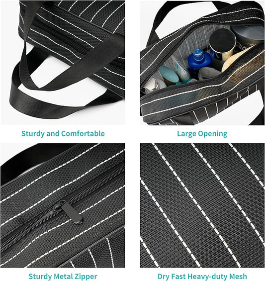 Mesh Shower Caddy Bag for Bathroom Gym Camping Portable Travel Mesh Toiletry Bag for Women Men