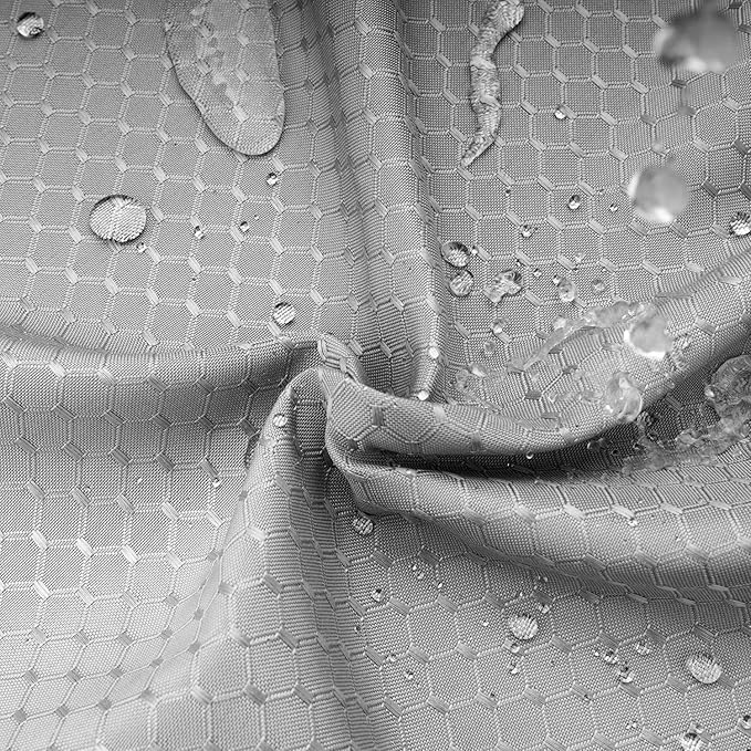 AooHome Stall Size Fabric Shower Curtain, 36 Width by 72 Height Inch Waffle Weave Pattern Bathroom Curtain with Hooks, Weighted Hem, Heavy Duty, Water Repellent, 36x72 Inch, Grey