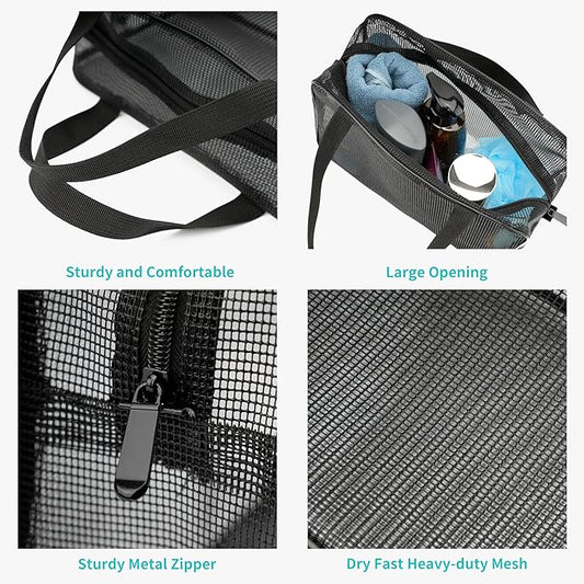 Mesh Shower Caddy Bag for Bathroom Gym Camping Portable Travel Mesh Toiletry Bag for Women Men