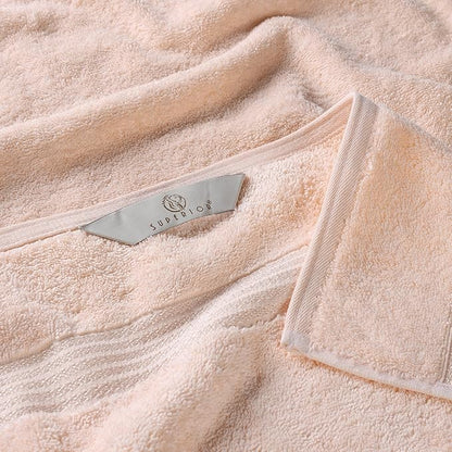 Superior Egyptian Cotton 4-Piece Bath Towel Set for Shower, Bath, Spa, Resort, Hotel, Soft Body Towels, Airbnb Essentials, Apartment, Dorm, Quick Dry, Absorbent, Bathroom Basics, Peach
