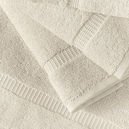 SALBAKOS 100% Turkish Cotton Hand Towel Set of 6 16x30 inch | Heirloom Quality | Hotel & Spa Collection | Ultra Soft, Super Absorbent, Long Lasting Hand Towels | Made in Turkey (Ivory, 6 Hand Towels)
