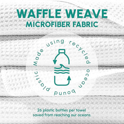 SUN'Y Waffle Microfiber Beach Towel – Sand Free, Quick Dry, Ultra Absorbent, Lightweight & Compact Travel Towel with Carry Bag - Large (63” x 31.5”), Raindrop