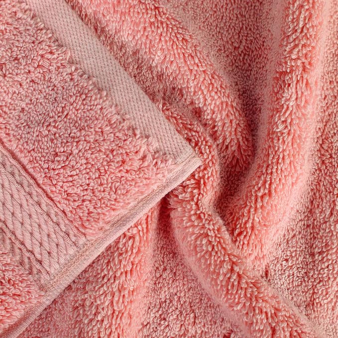 Superior Egyptian Cotton Pile 9 Piece Towel Set, Includes 3 Bath, 3 Hand, 3 Face Towels/Washcloths, Ultra Soft Luxury Towels, Thick Plush Essentials, Guest Bath, Spa, Hotel Bathroom, Tea Rose