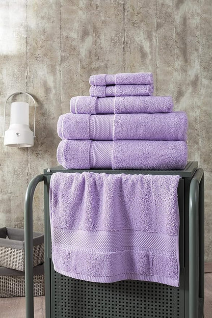 BAGNO MILANO Turkish Towels, Ultra Soft, Plush Luxury Turkih Cotton Bath Towels, Quick Dry Towel Set Made in Turkey (Lavender Purple, 2 Pcs Bath Towel Set)