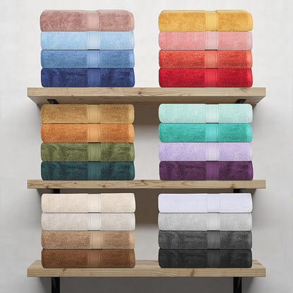 BLUENILEMILLS Madison Egyptian Cotton Towels, Towel Set for Bathroom, Shower, Hotel, Plush, 800 GSM, Highly Absorbent and Ultra-Soft Towels, Bath Essentials, 10 Piece Assorted Towel Set, Gold