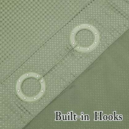 Gibelle No Hook Waffle Weave Shower Curtain with Snap-in Fabric Liner Set for Bathroom, Hotel Style with Mesh Top Window, Waterproof & Washable, Sage Green, 72x74