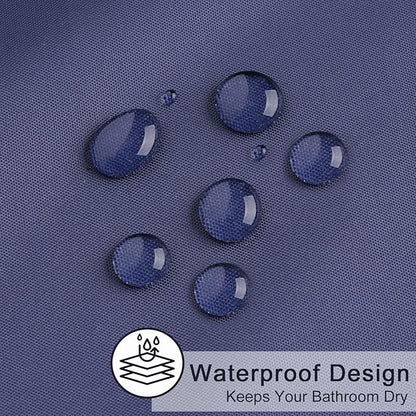 AooHome 48 Width x 72 Height inch Shower Liner, Stall Size Fabric Solid Color Bathroom Curtain with Hooks, Weighted Hem, Waterproof, Navy Blue
