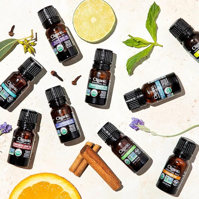 Cliganic Organic Clary Sage Essential Oil, 100% Pure Natural for Aromatherapy | Non-GMO Verified