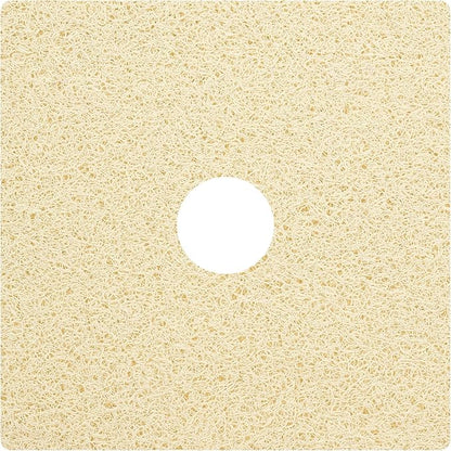 Enkosi Loofah Shower Mat with Drain Hole – Cushioned Anti-Slip Square Bath Mat for Showers, and Bathroom Floors – Textured PVC, Non Slip Safety Pad for Walk-In Stalls and Wet Areas (27x27 Light Beige)