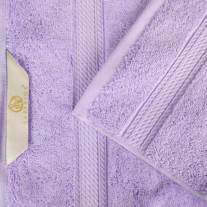 BLUENILEMILLS Madison Egyptian Cotton Towels, Towel Set for Bathroom, Shower, Hotel, Plush, 800 GSM, Highly Absorbent and Ultra-Soft Towels, Bath Essentials, 8 Piece Assorted Towel Set, Purple