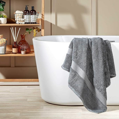 Christy Renaissance 6 Piece Gray Towel Set | 100% Egyptian Cotton | Luxury Bathroom Towels | Soft and Super Absorbent | 675 GSM | 2 Bath Sheet 2 Hand 2 Face | Ash Gray