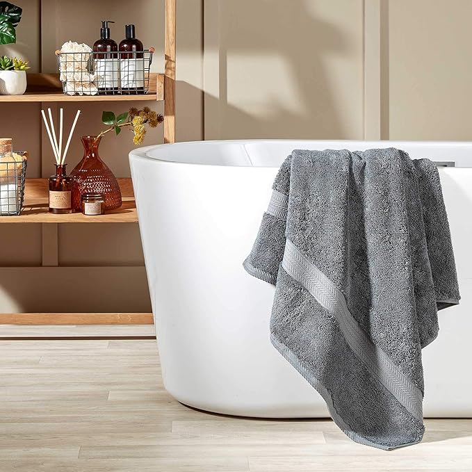 Christy Renaissance 6 Piece Towel Set | Ash Grey | 100% Egyptian Cotton | Luxuriously Soft and Super Absorbent | 675 GSM | 2 Bath Towels 2 Hand Towels 2 Face Cloths