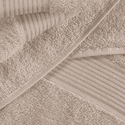 Belizzi Home Ultra Soft Cotton 6 -Piece Hand Towel Set 16x24, Ideal for use in Bathroom, Kitchen, Gym, Spa - Compact, Eco-Friendly, Lightweight - Multi Purpose Hand Towels - Tan