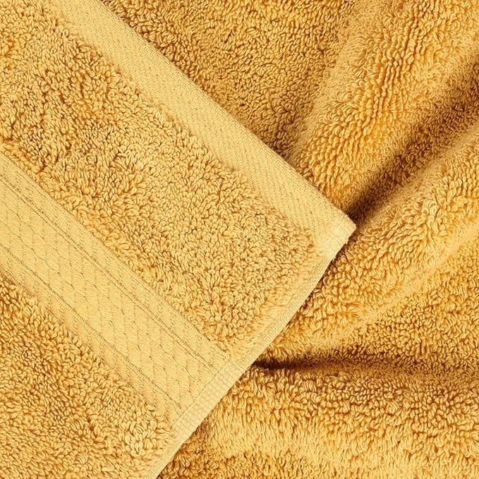 BLUENILEMILLS Madison Egyptian Cotton Hand Towels, Towel Set for Bathroom, Shower, Spa, Hotel, Plush, 800 GSM, Gym, Highly Absorbent and Ultra-Soft Towels, Bath Essentials, Set of 4, Gold