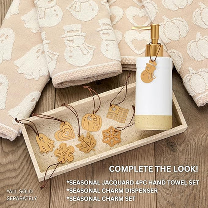 SKL Home Seasonal Charm Set, 4 Metal Holiday Attachments for Seasonal Soap/Lotion Dispenser, Warm Gold