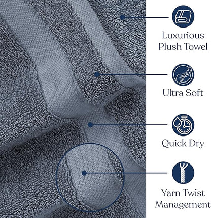 Delara Organic Cotton Luxuriously Plush Bath Sheet Pack of 4 | GOTS & OEKO-TEX Certified | Premium Hotel Quality Towels | Feather Touch Technology|650 GSM Long Staple|Soft, Quick Dry & Ultra-Absorbent