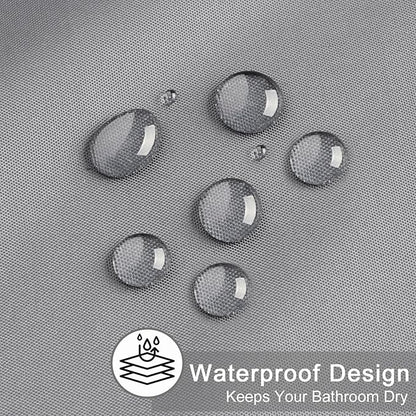 AooHome Light Grey Stall Size Bathroom Curtain for Hotel, Fabric Shower Liner with Hooks for Hotel, Water Repellent, 54 Width x 72 Height Inch