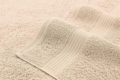 American Veteran 6 Piece Luxury Towel Set, 100% Cotton Turkish Towels - 2 Bath, 2 Hand, 2 Washcloths, Beige