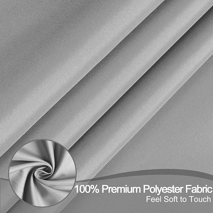 AooHome Extra Long Shower Curtain Liner, Fabric Shower Curtain with Hooks for Hotel, Water Repellent, 72 Width x 84 Height Inch, Light Grey