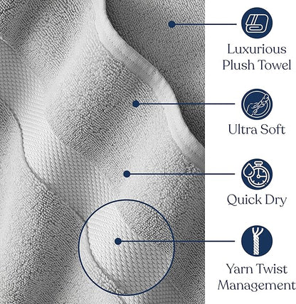 Delara Organic Cotton Luxuriously Plush Washcloths Pack of 6 | GOTS & Oeko-TEX Certified | Premium Quality Face Towels | Feather Touch Technology|650 GSM Long Staple|Soft, Quick Dry & Ultra-Absorbent