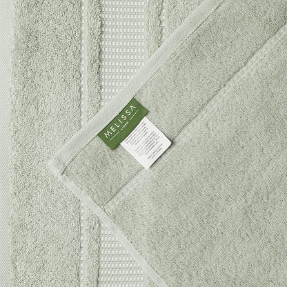 Melissa Linen, 4-Piece Bath Wash Cloths Set, 100% Turkish Cotton, Face & Hand Towels for Bathroom, Absorbent, Quick Dry and Soft Wash Rags for Kitchen (Mint Green Washcloths)
