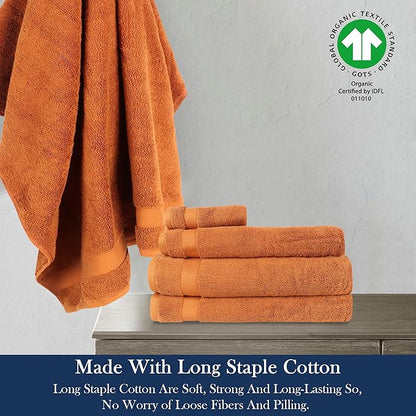 Delara Organic Cotton Luxuriously Plush Bath Towel 33 Piece Set|GOTS & Oeko-TEX Certified|Premium Hotel Quality Towels|Feather Touch Technology|650 GSM Long Staple|Soft, Quick Dry & Ultra-Absorbent