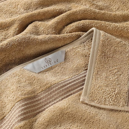 Superior Egyptian Cotton 8-Piece Towel Set, Assorted Towels for Home Bathroom, Guest Bath Decor Essentials, Includes 2 Bath, 4 Hand, 2 Face Towels/Washcloths, Quick Dry, Absorbent, Toast