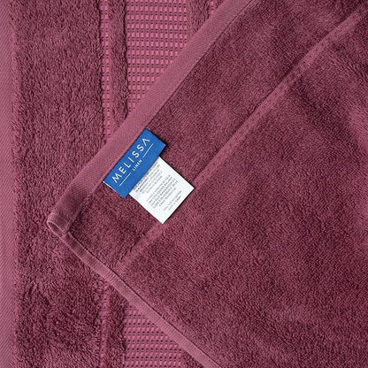 Melissa Linen, 100% Cotton Washcloths for Bathroom, 4-Piece 12x12 in Wash Cloth Set, Turkish Small Hand Towels, Soft Rags for Face and Body, (Dark Reddish Purple Washcloths)