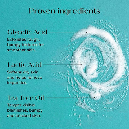Medix 5.5 Exfoliating AHA Glycolic Acid Face & Body Wash Cleanser + Hyaluronic Acid Moisturizing Body Cream Lotion Skin Care 2PC Set | Alpha Hydroxy Acid & Lactic Acid Foaming Face Wash
