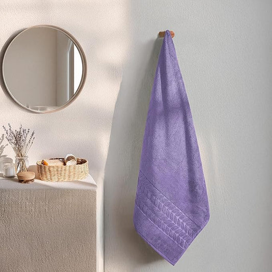 BAGNO MILANO Organic Turkish Cotton Bath Towels, Luxury Jacquard Collection, Certified Organic Highly Absorbent, Soft-Plush Towel Set (Lilac, Bathsheet)
