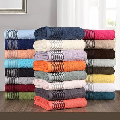 Belizzi Home 100% Cotton Ultra Soft 6 Pack Towel Set, Contains 2 Bath Towels 28x55 inchs, 2 Hand Towels 16x24 inchs & 2 Washcloths 12x12 inchs, Compact Lightweight & Highly Absorbant - Teal