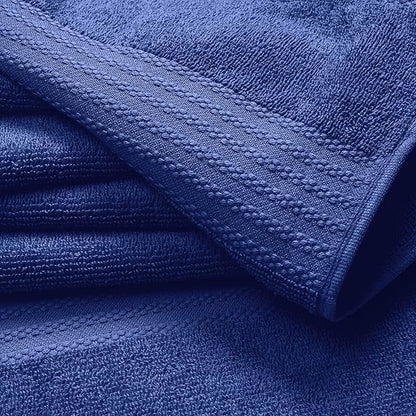 GLAMBURG Premium Cotton 4 Pack Bath Towel Set - 100% Pure Cotton - 4 Bath Towels 27x54 - Ideal for Everyday use - Ultra Soft & Highly Absorbent - Navy